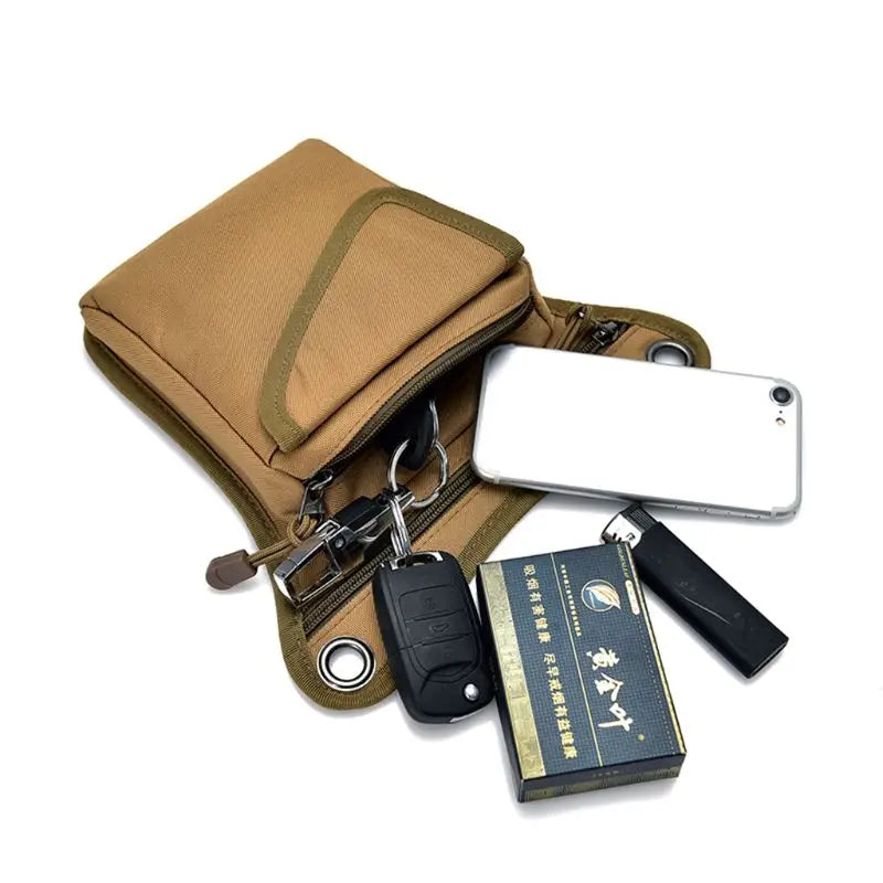 Men Motorcycle Rider Nylon Drop Leg Bag Tactical Military Belt Waist Fanny Pack