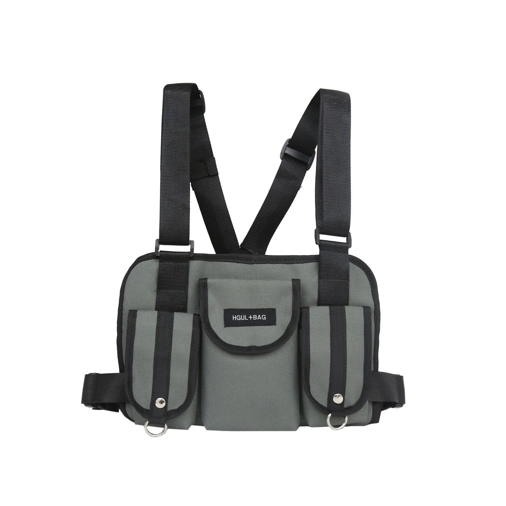 Men Multicolor Chest Rig Functional Tactical Cross Waist Bag