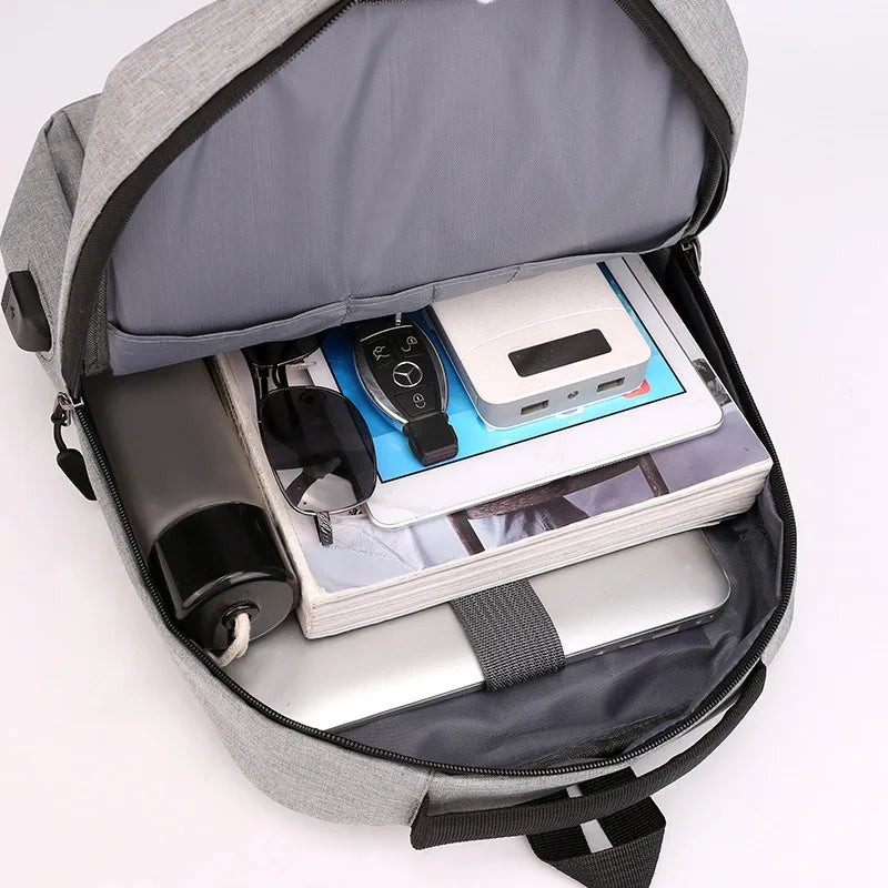 Men Waterproof Business Backpack Reflective Backpacks USB Charging Bag
