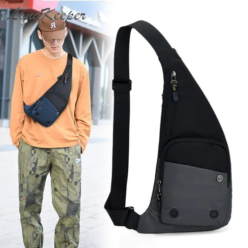 Men Casual Shoulder Bag Leisure Travel Outdoor Crossbody Sling Chest Bag
