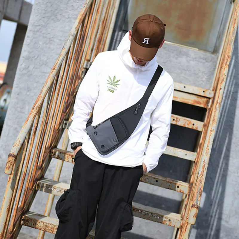 Men Casual Shoulder Bag Leisure Travel Outdoor Crossbody Sling Chest Bag
