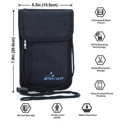 Travel Neck Wallet Anti-Thief RFID Blocking Passport Holder
