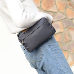 Men Nylon Belt Bum Waist Phone Pouch Fanny Pack Crossbody Shoulder Sport Zip Bag