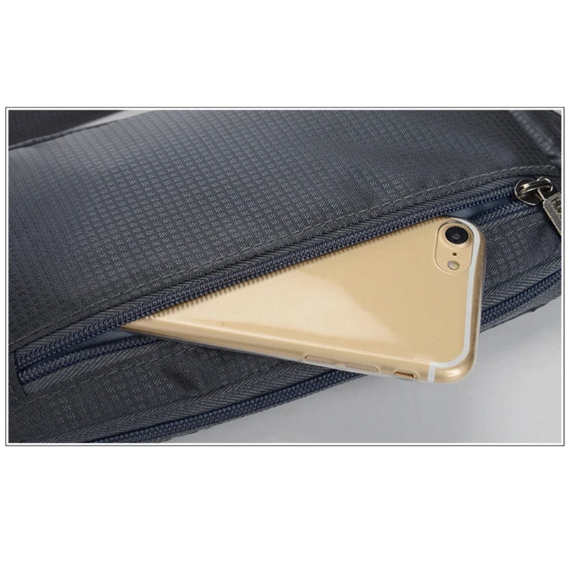Men Nylon Belt Bum Waist Phone Pouch Fanny Pack Crossbody Shoulder Zip Bag