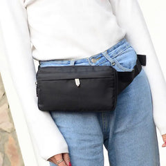 Men Nylon Belt Bum Waist Phone Pouch Fanny Pack Crossbody Shoulder Sport Zip Bag