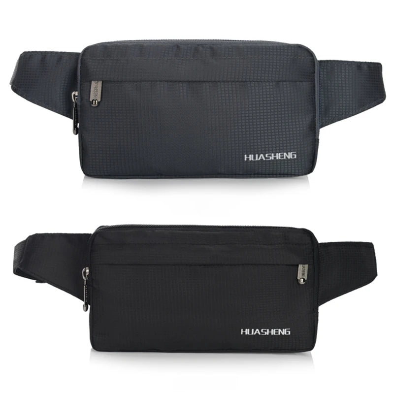 Men Nylon Belt Bum Waist Phone Pouch Fanny Pack Crossbody Shoulder Zip Bag