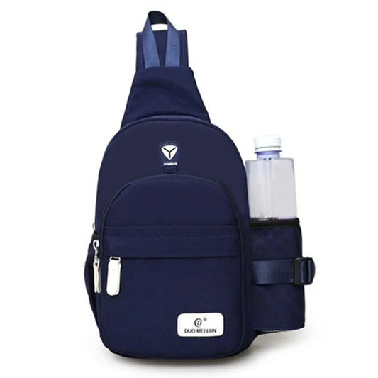 Men Nylon Outdoor Sport Shoulder Chest Pack Backpack USB Charging