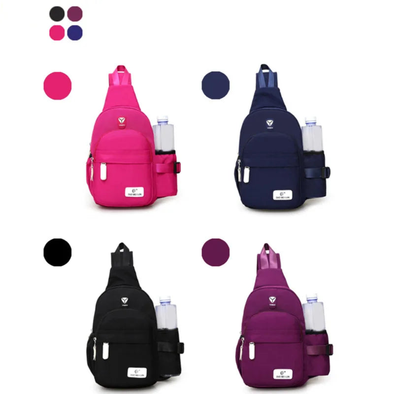Men Nylon Outdoor Sport Shoulder Small Bag Crossbody Chest Pack Backpack