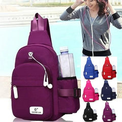 Men Nylon Crossbody Chest Pack Backpack USB Charging Sports Handbag