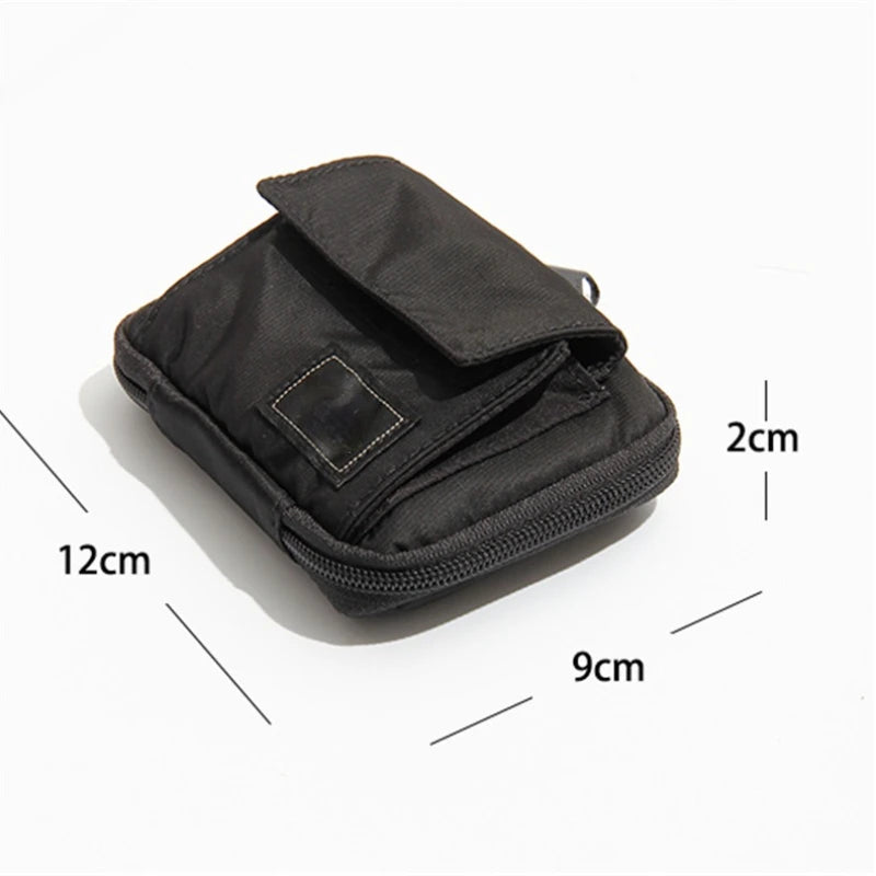Men Nylon Zipper Short Wallet Japanese Mini Purses Unisex Handbag Wallet