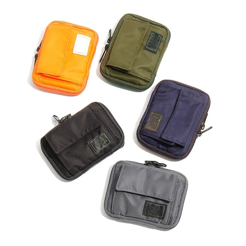 Men Nylon Zipper Short Wallet Japanese Mini Purses Unisex Handbag Wallet
