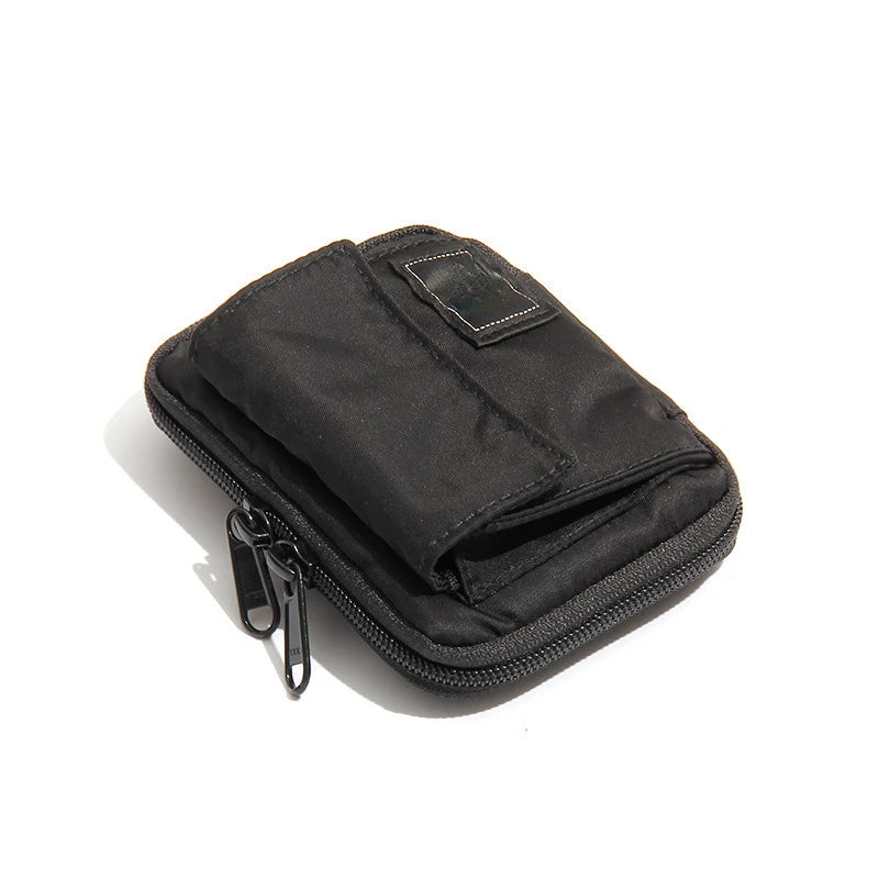 Men Nylon Zipper Short Wallet Japanese Mini Purses Unisex Handbag Wallet