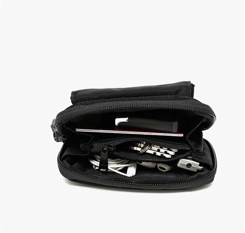 Men Nylon Zipper Short Wallet Japanese Mini Purses Unisex Handbag Wallet