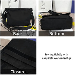 Outdoor Crossbody Tote Canvas Messenger Travel Bag Golden Flower