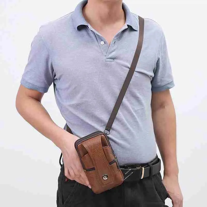 Men PU Leather Fanny Waist Bag Classic Texture Belt Bum Pouch Purse