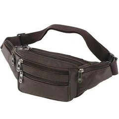 Men PU Leather Waist Bag Travel Sports Running Mobile Phone Wallet