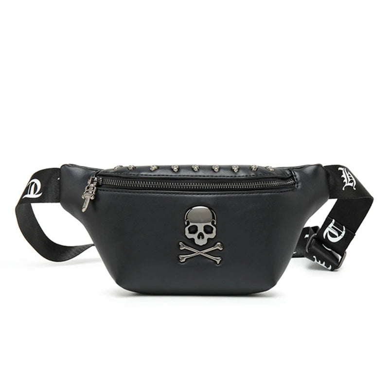 Skull Pattern Fanny Pack Hip Packs Multifunction Outdoor Male Waist Pack