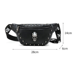 Men Punk Skull Waist Bag Belt Pack Fanny Pack Hip Packs Outdoor Crossbody Bags