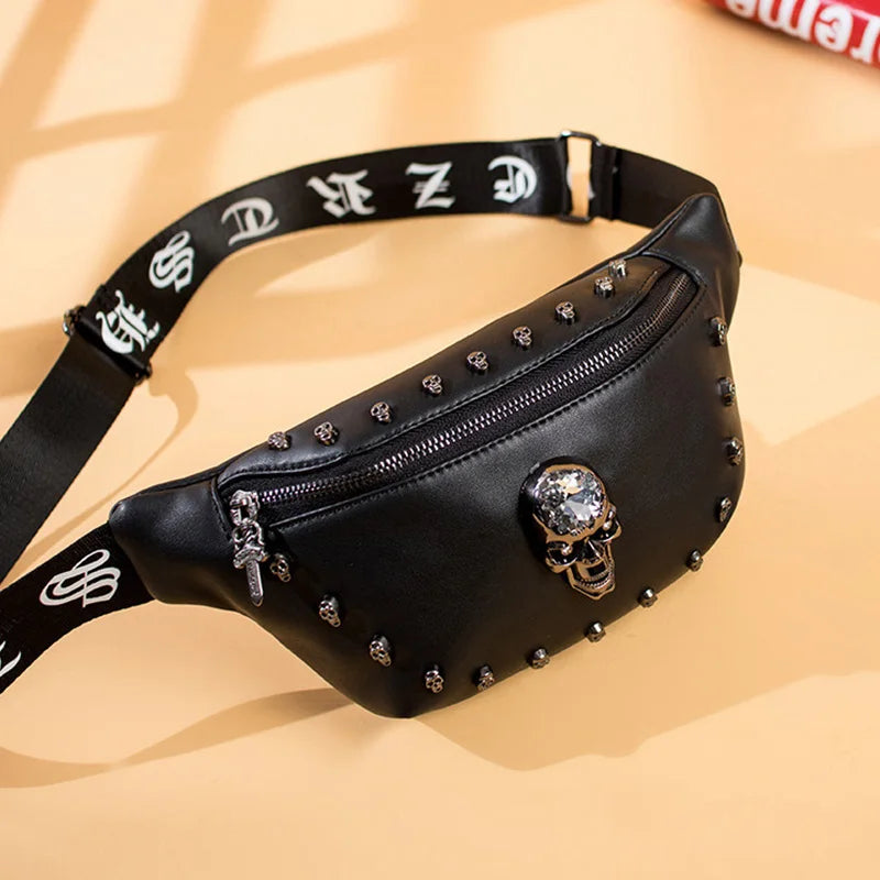 Skull Pattern Fanny Pack Hip Packs Multifunction Outdoor Male Waist Pack