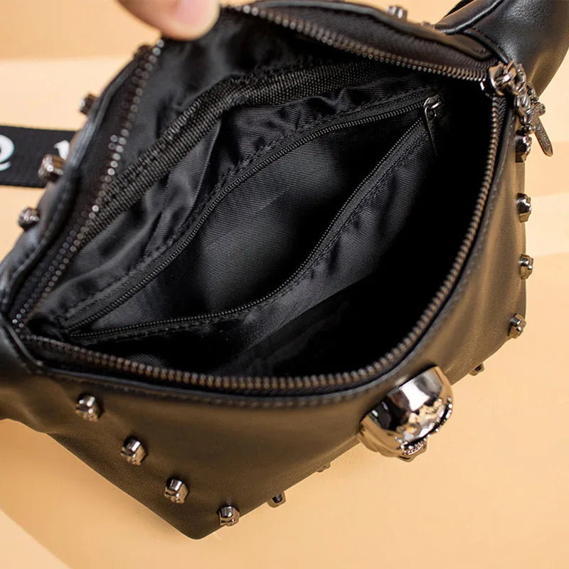 Skull Pattern Fanny Pack Hip Packs Multifunction Outdoor Male Waist Pack