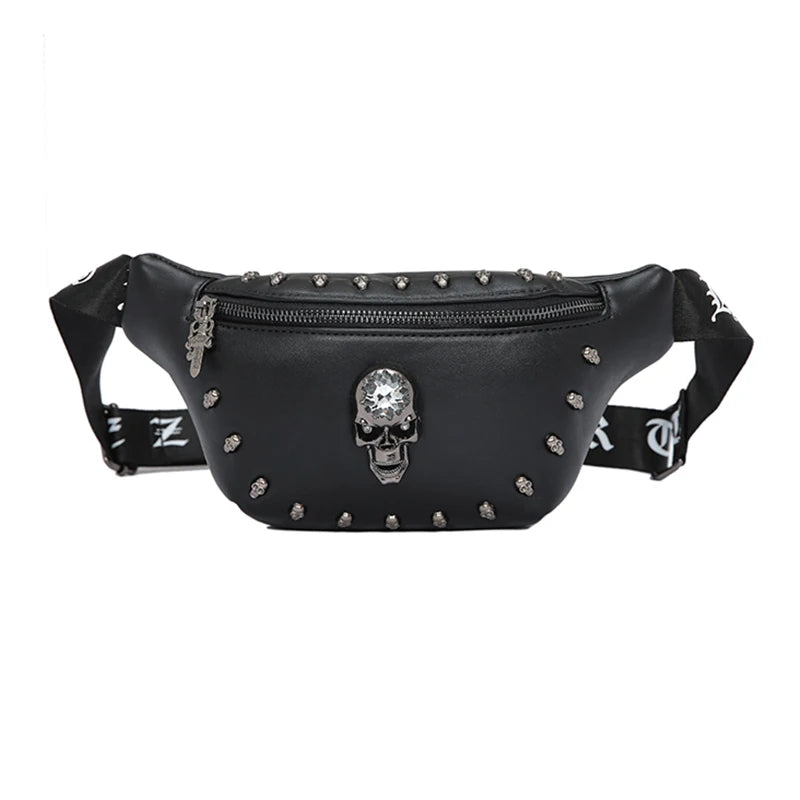 Men Punk Skull Waist Bag Belt Pack Fanny Pack Hip Packs Outdoor Crossbody Bags