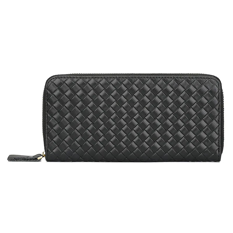 Men Leather Long Wallet Cow Leather Clutch Bag Business Billfold