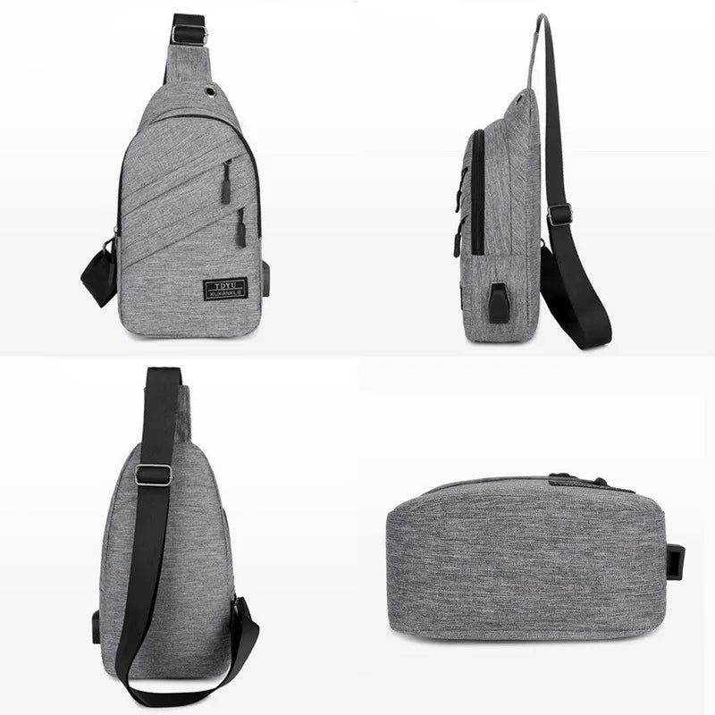 Men's Reflective Sports Waist Bag Messenger Pack Travel Shoulder Bag