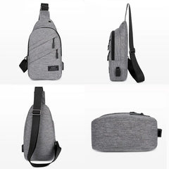 Men's Reflective Sports Waist Bag Messenger Pack Travel Shoulder Bag