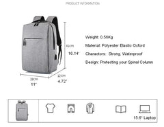 Men School Backpack with Laptop Charging Port Water Resistant Bag114