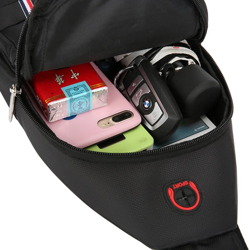 Men Shoulder Bag Leisure Waterproof Oxford Cloth Crossbody Chest Bag