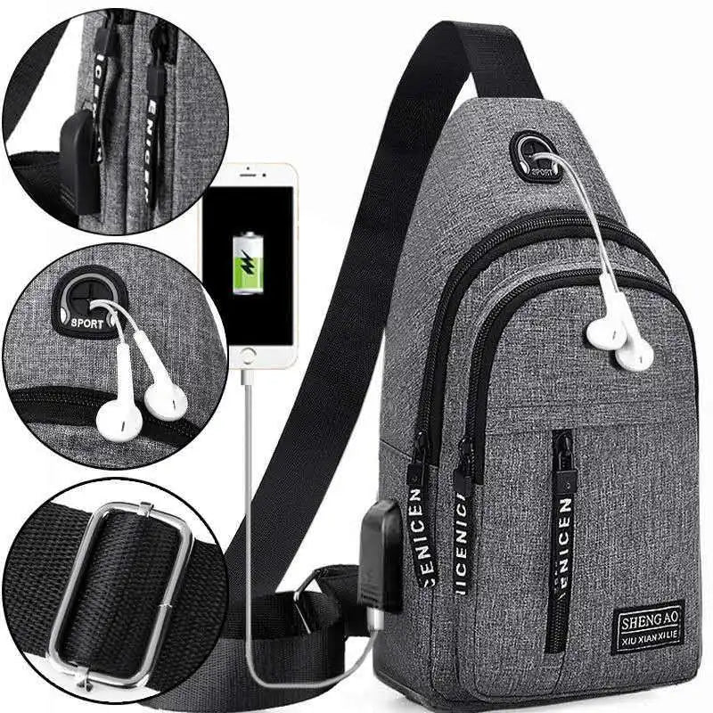 Men Shoulder Bags Nylon Waist Packs Sling Bag Crossbody Outdoor Sport Chest