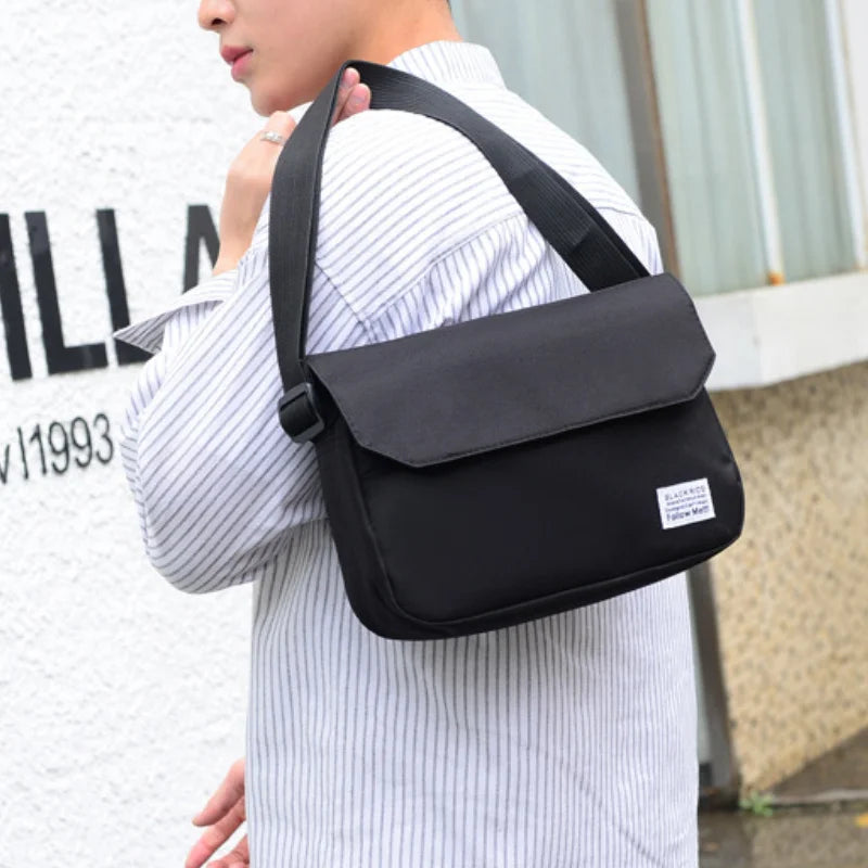 Men Small Oxford Shoulder Messenger Bags Solid Leisure Satchels Crossbody Street