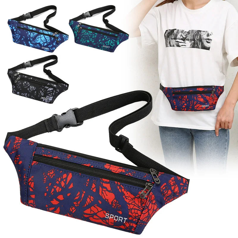 Sports Print Waist Pack Shoulder Bag Crossbody Bag Couple Mode
