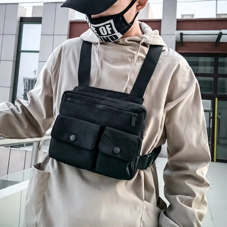 Men Tactical Vest Waist Bag Hip-hop Chest Rig Bag for Men
