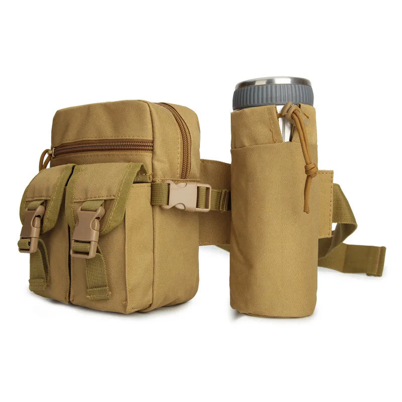 Tactical Waist Bag Water Bottle Holder Fanny Pack for Outdoor Sports