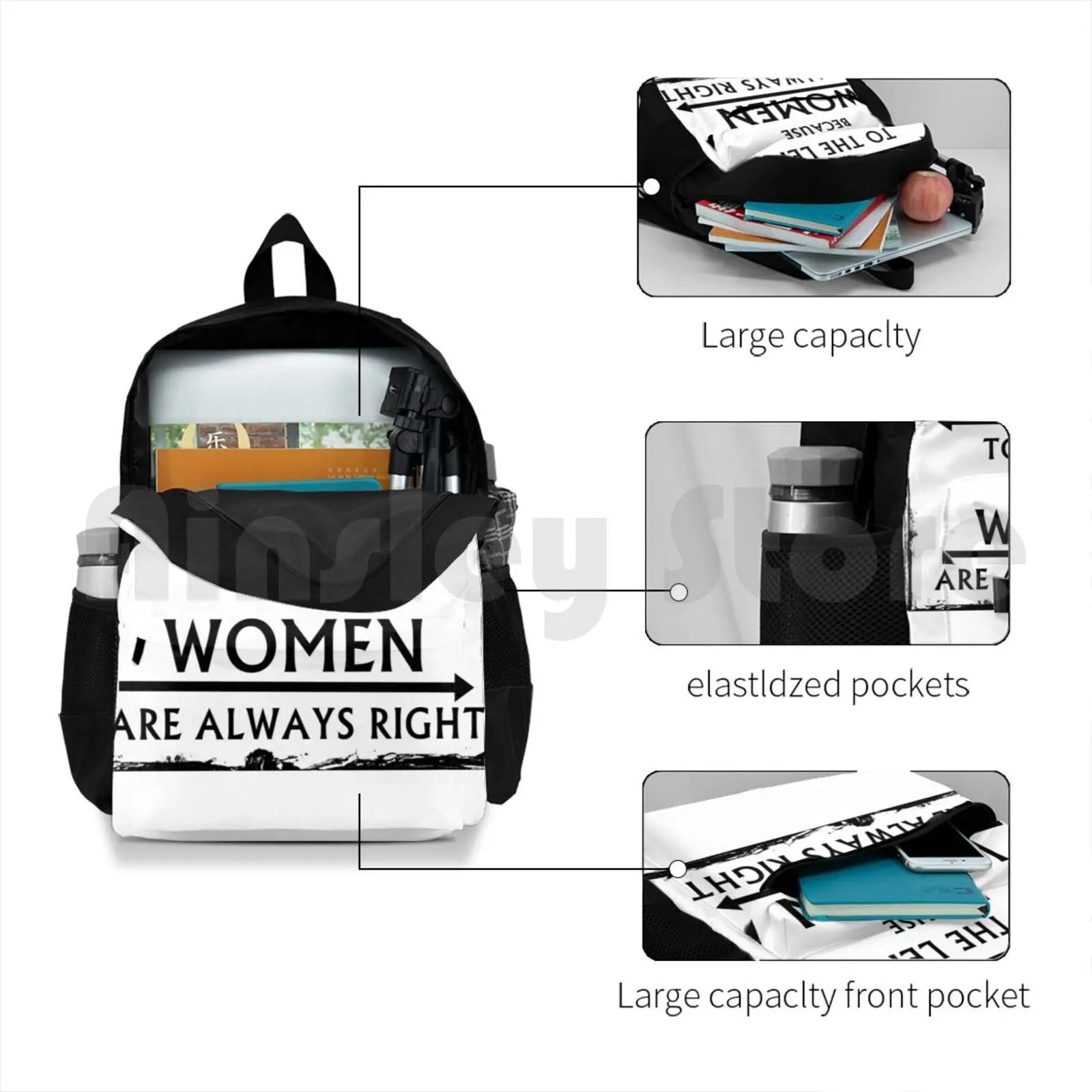 Outdoor Hiking Backpack Waterproof Camping Travel Funny Men Womens Right