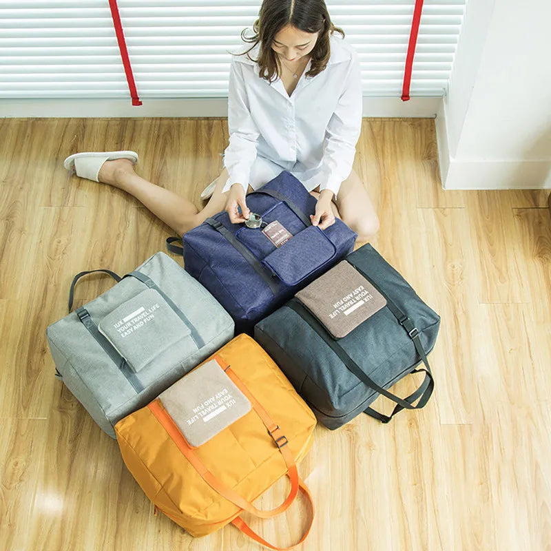 Waterproof Nylon Folding Laptop Bag Large Capacity Bag Luggage Travel Bags