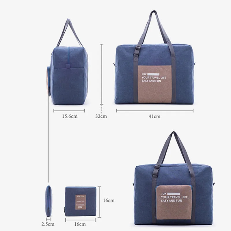 Waterproof Nylon Folding Laptop Bag Large Capacity Bag Luggage Travel Bags