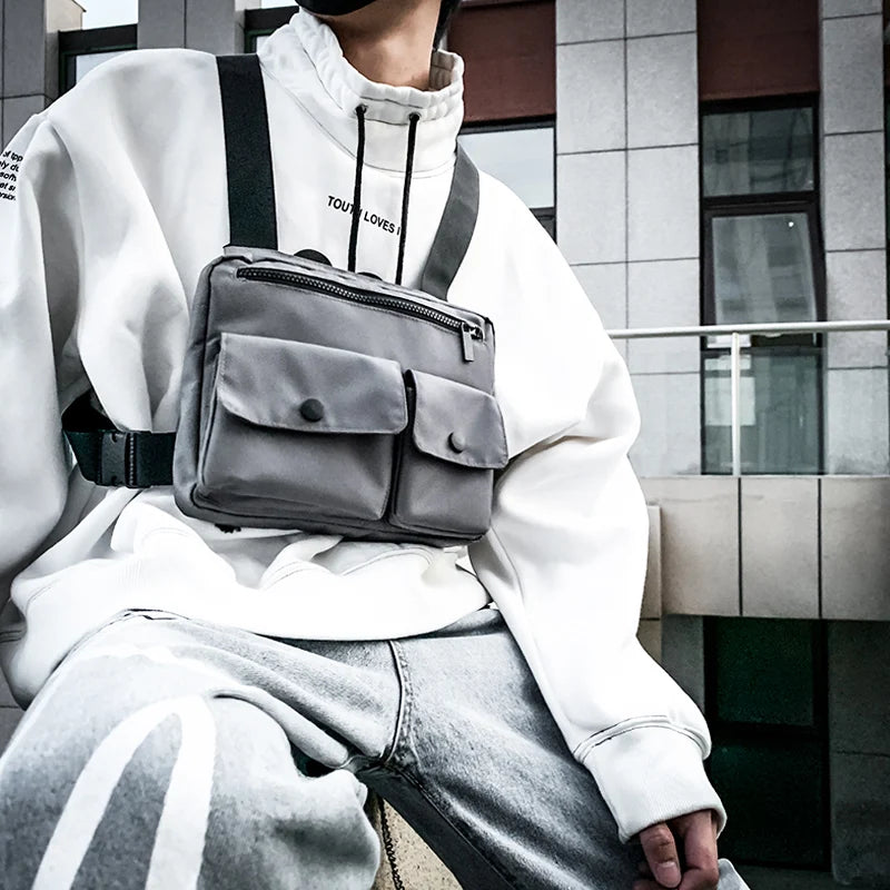 Men Waist Bag Hip-hop Chest Rig Bag For Men Tactical Vest Pack