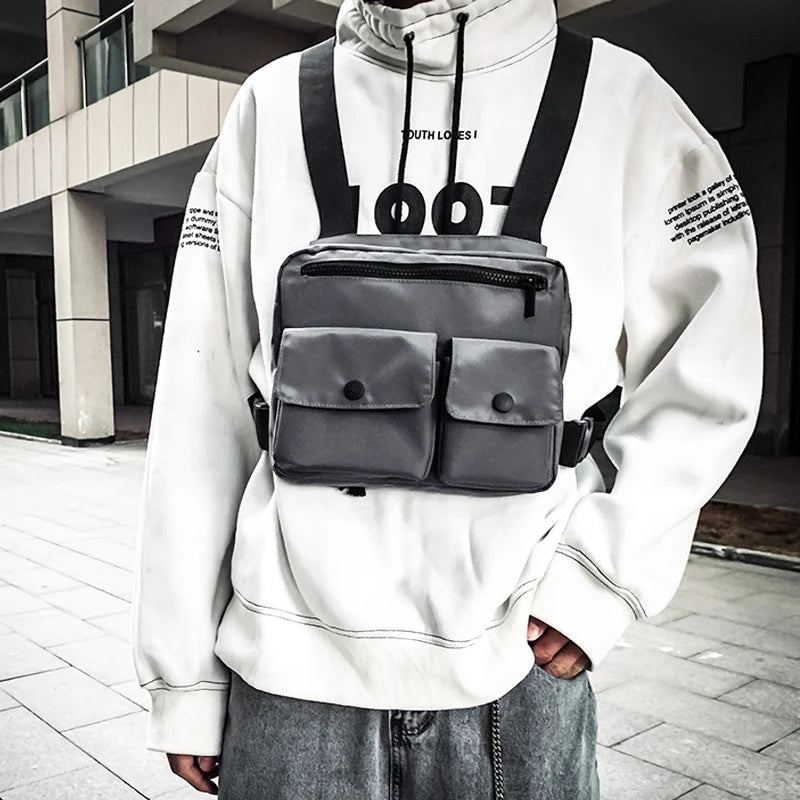 Men Waist Bag Hip-hop Chest Rig Bag For Men Tactical Vest Pack