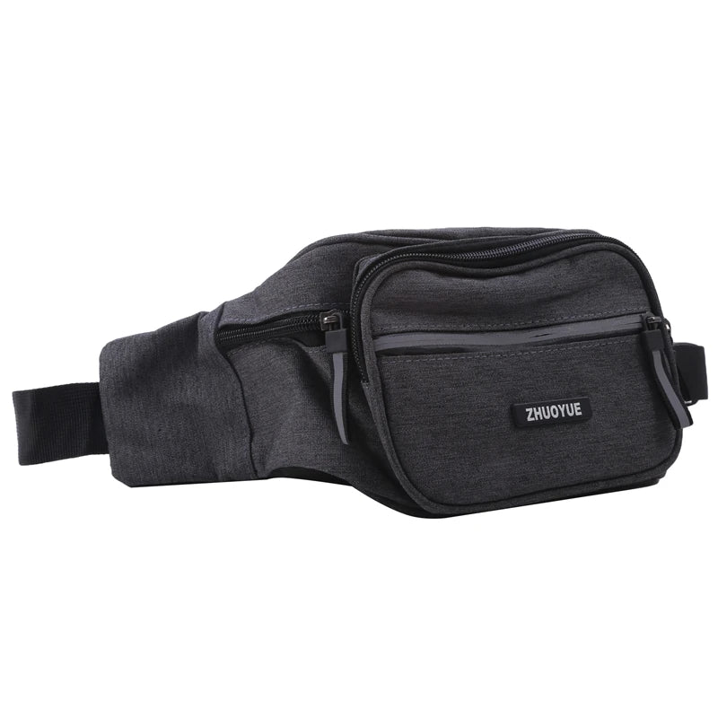 Men Waist Bag Pack Casual Functional Belt Bag Large Belt Pouch Phone Money
