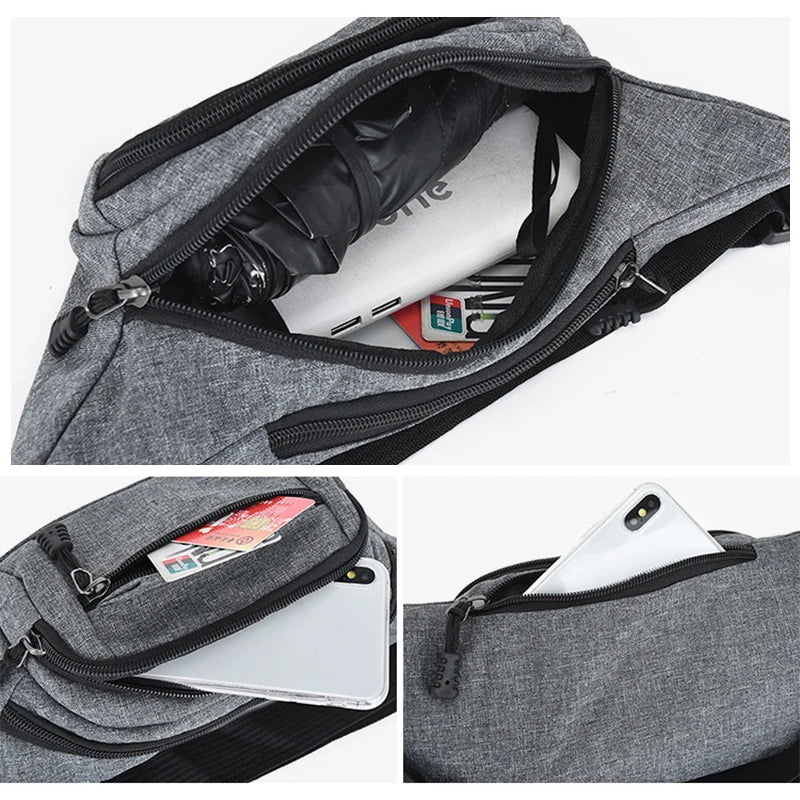 Men Waist Bag Pack Phone Belt Bag Pouch Women Canvas Travel Bag