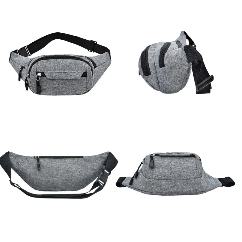 Men Waist Bag Large Phone Belt Pouch Canvas Travel Motorcycle Fanny Bag