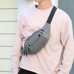 Men Waist Bag Large Phone Belt Pouch Canvas Travel Motorcycle Fanny Bag