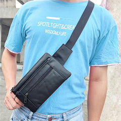 Men Leather Waist Bag Travel Purse Casual Belt Bags Heuptas Hip Bags