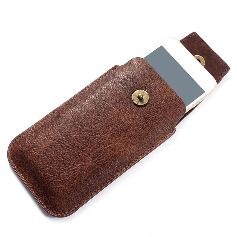 Men Waist Bag Phone Bags Pu Leather Fanny Classic Texture Creative Delicate