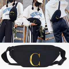 Letter I Print Waist Bag Crossbody Shoulder Travel Purse Pouch