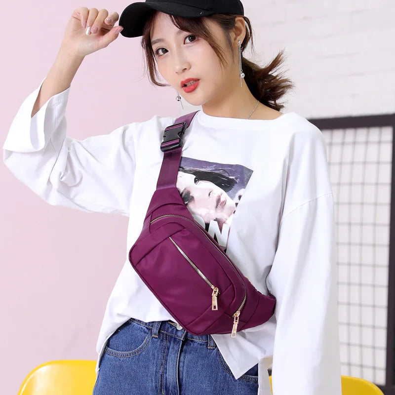 Nylon Waist Pack for Men Women Unisex Travel Phone Bag Pouch
