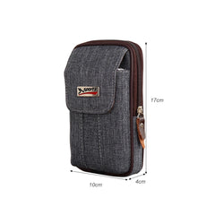 Men Canvas Waist Purse Casual Fanny Multi-function Phone Pocket Business Waist B