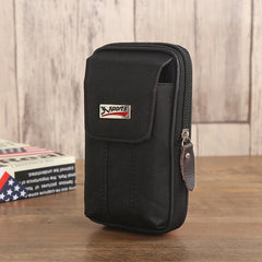 Men Canvas Waist Purse Casual Fanny Multi-function Phone Pocket Business Waist B